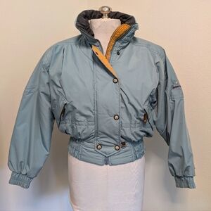 VINTAGE 80's Obermeyer Cropped Ski Coat with Shoulder Pads